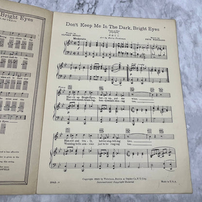 Don't Keep Me in the Dark Bright Eyes Joe Rea 1928 Sheet Music TK2-SM4