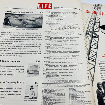 Life Magazine Day of Infamy Pearl Harbor Flag Arizona Hulk December 3, 1956 TA8