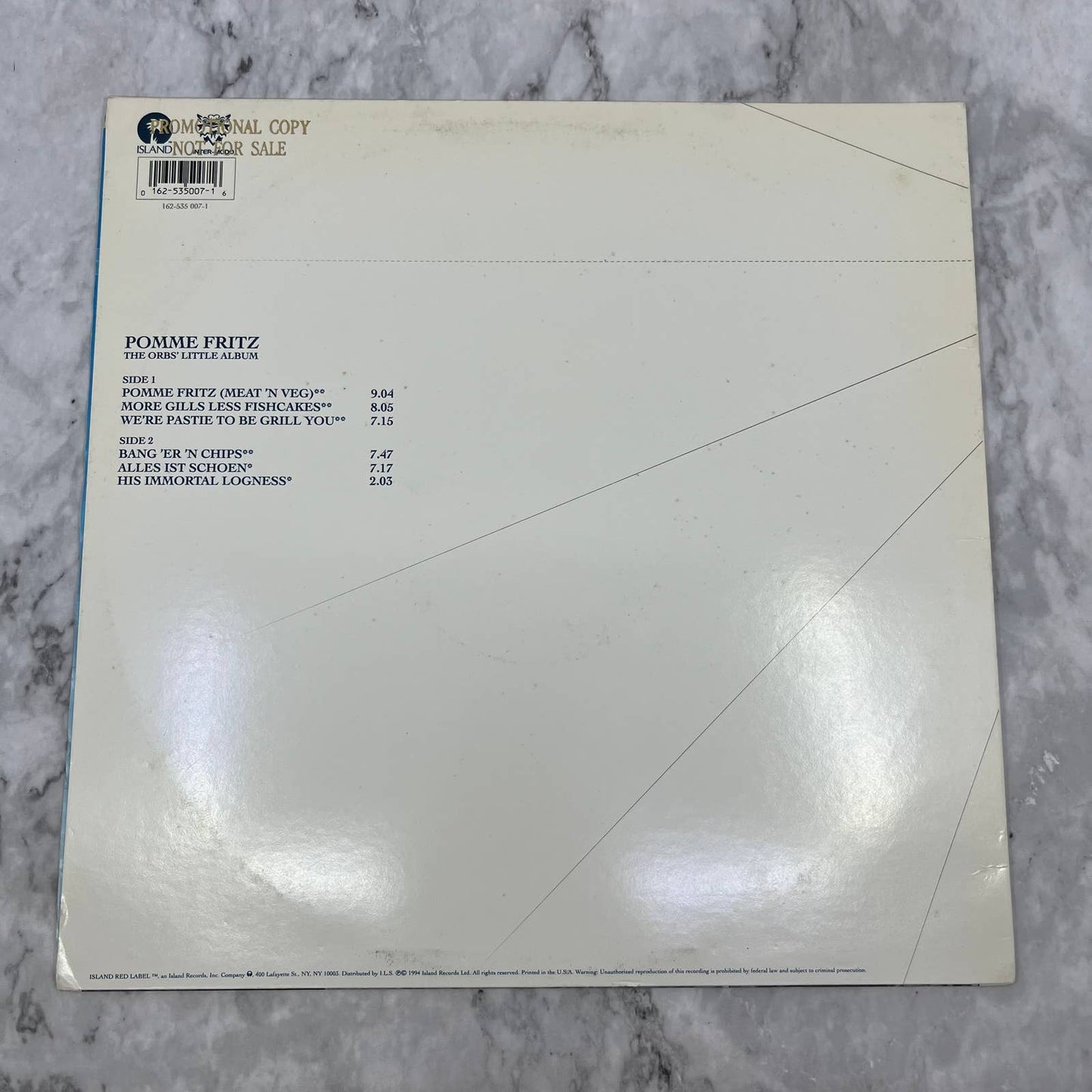 Orb - Pomme Fritz The Orbs' Little Album PROMO Record Island 12" 33 ⅓ RPM TJ4
