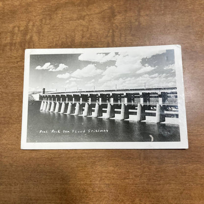 Vintage RPPC Postcard FORT PECK DAM Flood Spillway MONTANA PA1