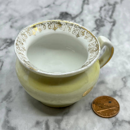 Vintage Porcelain Lusterware Sugar Bowl Doll Tea Party 2” TJ5