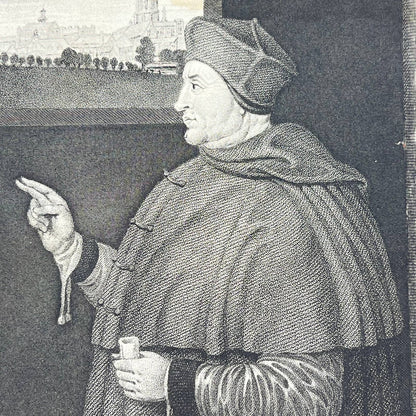 1823 Engraving Art Print Cardinal Wolsey 1530 Christ Church Oxford AB3