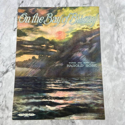 On the Bay of Biscay, by Harold Robe 1919 Sheet Music TH5-1