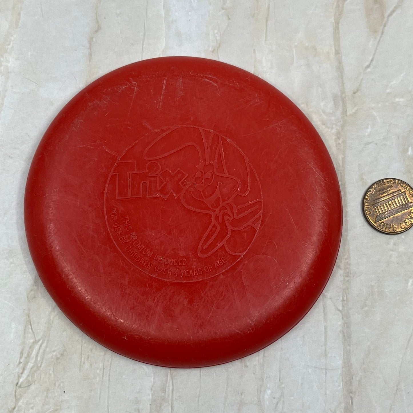 Vintage Trix Cereal Premium Red Flying Disc 3.75” TE5-S2