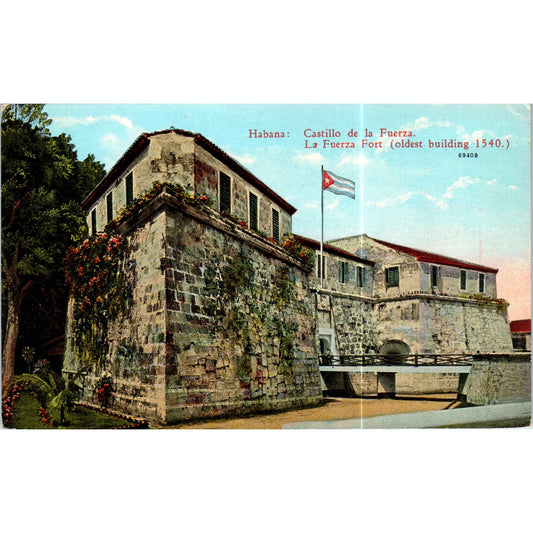 Castillo De La Fuerza Havana Cuba Original Postcard P3-1