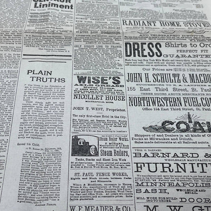 1883 Feb 13 Original St. Paul Pioneer Press - LUMBER NOT TO BE FREE FL4