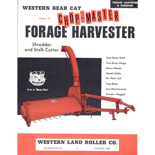 1963 Advertising Brochure BearCat Chop-Master Forage Harvester Shredder AD4