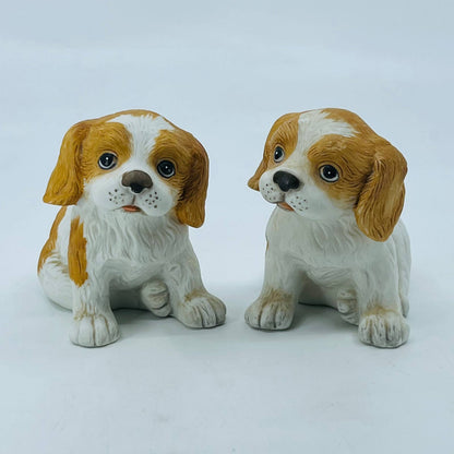 King Charles Cavalier Spaniel Puppy Dog HOMCO 3" Figurine Set of 2 #1407 TB2