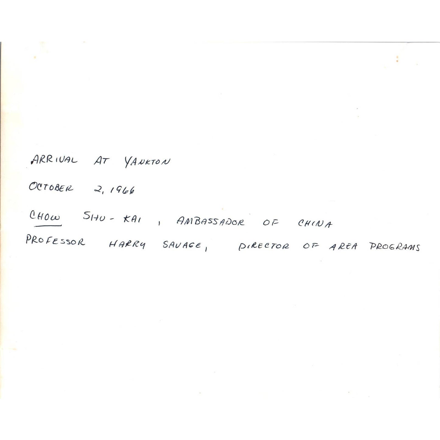 China Ambassador Chow Arrival at Yankton College 1966 Original Photo 8x10 TK1-P6