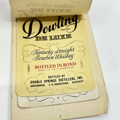 Dowling Deluxe Bourbon Whiskey Label Set of 3 Dowling Distilling Co Tyrone KY