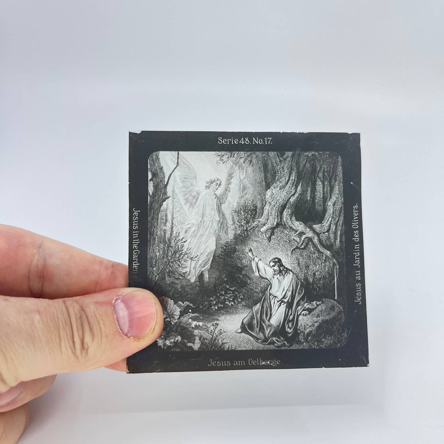 Magic Lantern Glass Slides Mockery of Jesus & Jesus in Garden of Olives SD2