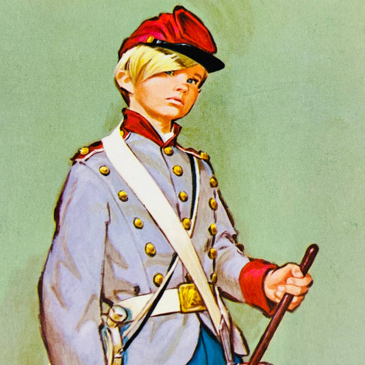 1969 Donald Art Co Hawley Print Confederate Drummer Boy Civil War 6x15 FL2