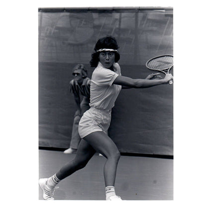 1985 Original Press Photo Women's Tennis Hu Na US Open ~5x7" AD2-7