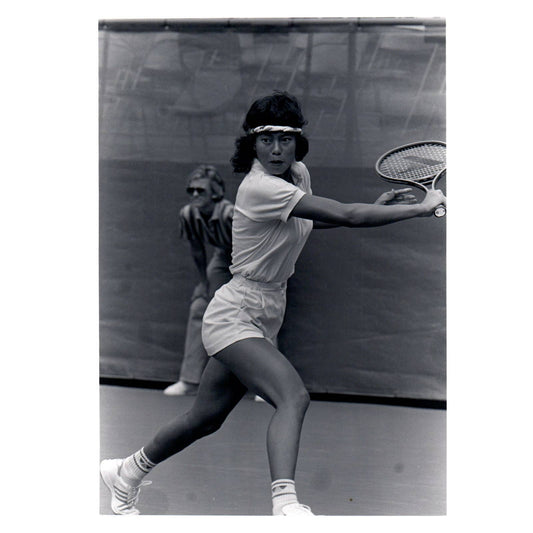 1985 Original Press Photo Women's Tennis Hu Na US Open ~5x7" AD2-7