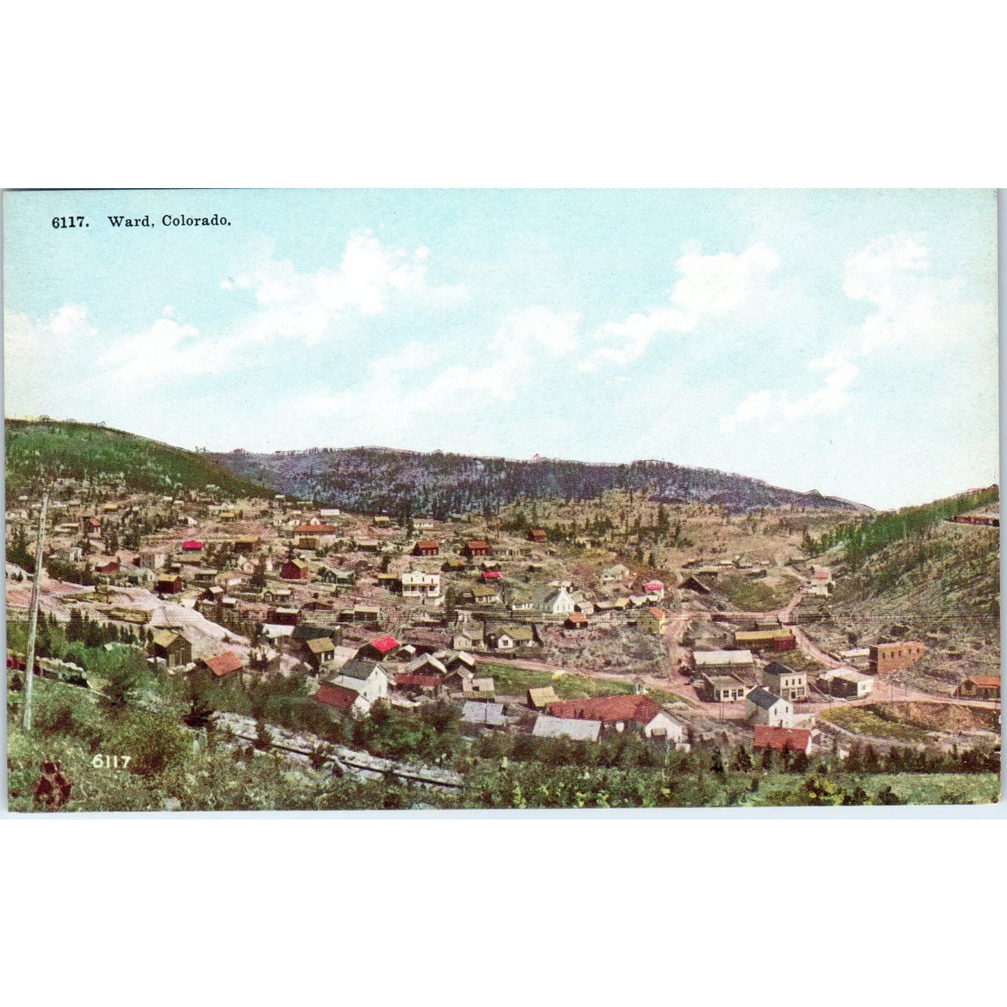 Aerial View of Ward Colorado Original Postcard P2-2