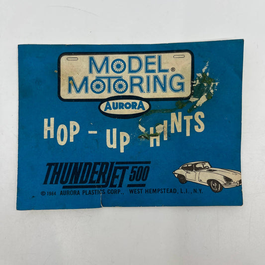 1964 Aurora Plastics Model Motoring Hop-Up-Honts ThunderJet 500 Car Booklet SC5