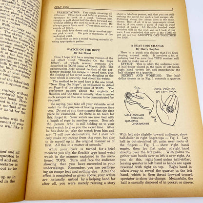 1956 July - Tops Magazine of Magic - Tricks Magicians TF7