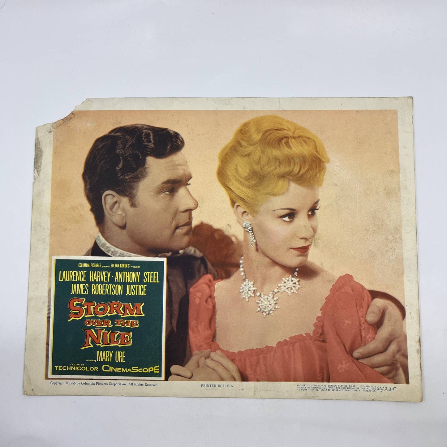 1956 Storm Over the Nile Lobby Card Laurence Harvey Anthony Steel #6 FL4