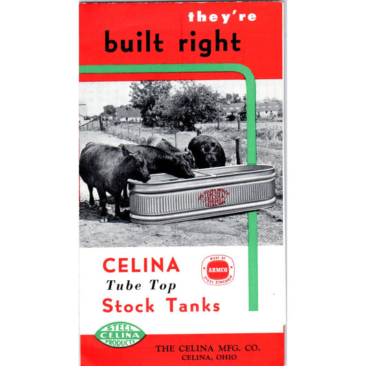 1950s Celina Steel Stock Tanks Advertising Brochure Celina Mfg Co Ohio SE5