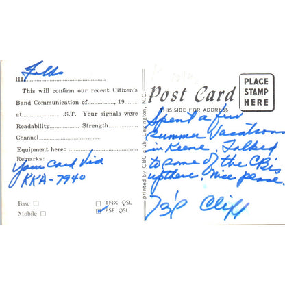 Vintage QSL Ham Radio Card Cliff Batten Fairfield Connecticut SE5