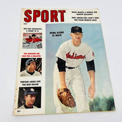 Sport Magazine July 1958 Herb Score Cleveland Indians Hot-Rod Rodriguez  BA1