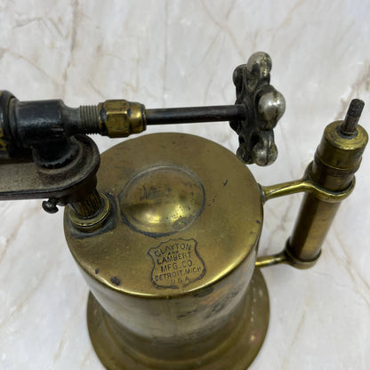 Antique Brass Clayton & Lambert Blow Torch Detroit Michigan Steampunk Decor TI7
