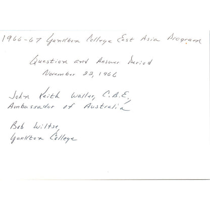 John Keith Waller Australian Ambassador Bob Wiltse Yankton 1966 PhotoTK1-P5