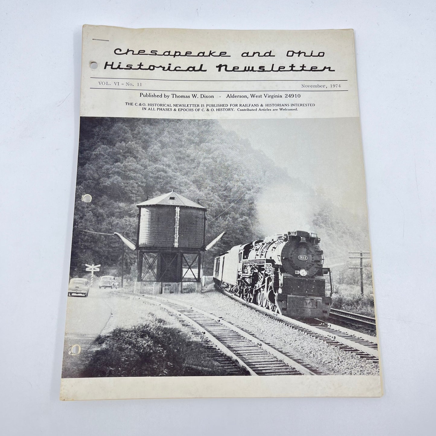 1974 Nov Chesapeake and Ohio Historical Newsletter C&O RR Thomas Dixon WV M1-2