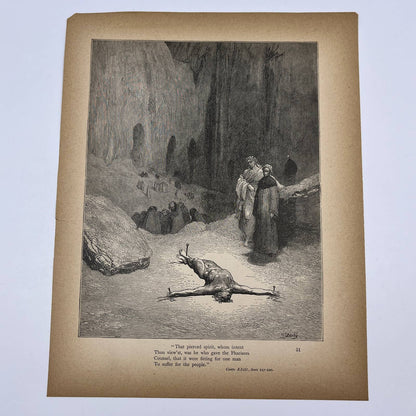 Original 1880s Gustave Dore Engraving Dante one man To suffer for the people FL4