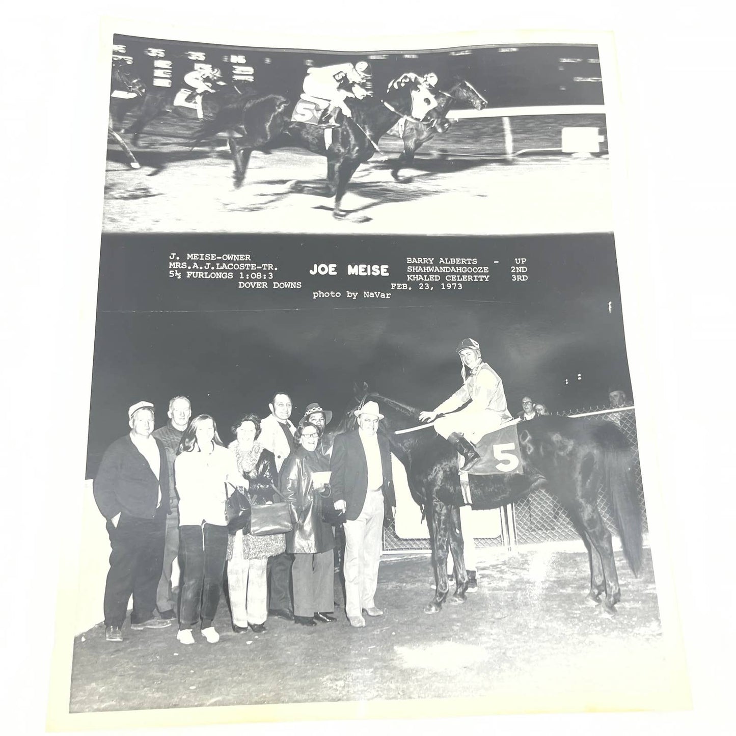 1970s Original Horse Race Winner Photo "Joe Miese" w Racing Forms & Ephemera AC5