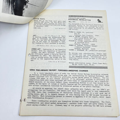 1975 May Chesapeake and Ohio Historical Newsletter C&O RR Thomas Dixon WV M1-2