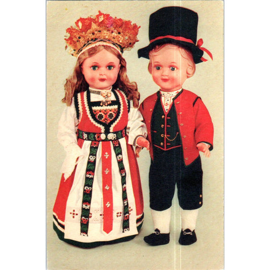 Norway Bridal Costumes Mittet Dolls Original Postcard TK1-P13