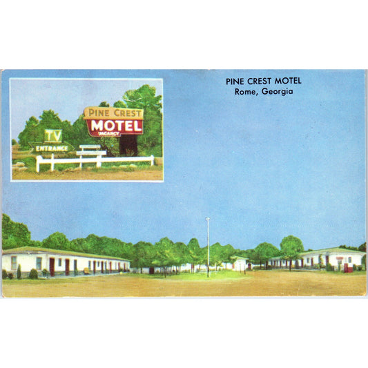 Pine Crest Motel Rome Georgia Johnny Adams Original Postcard P3-3
