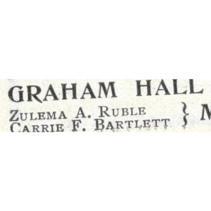 Graham Hall School for Girls Zulema Ruble Minneapolis MN - 1903 Ad TJ8-7-2