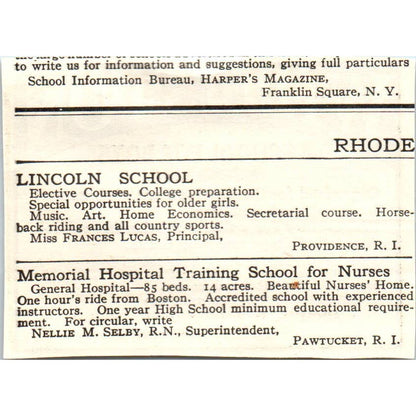 c1920 Harpers Ad Williston School for Boys Archibald Galbraith Easthampton EA3-1