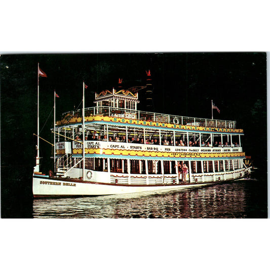 Capt. Al Starts Southern Belle Showboat Ft. Lauderdale 1963 Postcard TK1-P13