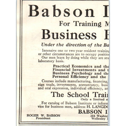 c1920 Harper's Magazine Ad - Beacon School Althea H. Andrew Brookline MA EA3-4