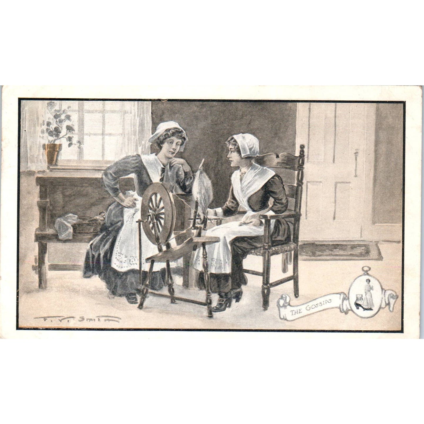 Walk-Over Shoes 1911 The Gossips Pilgrims Advertising Postcard TK1-23