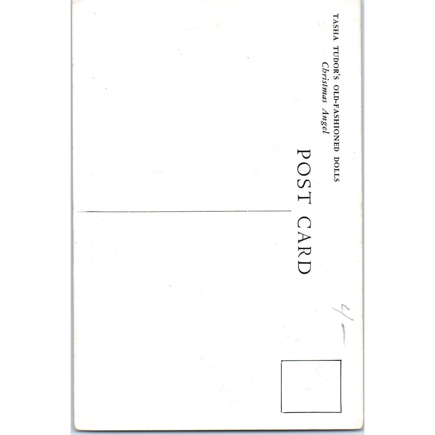 Tasha Tudor's Old Fashioned Dolls - Christmas Angel Original Postcard PB8