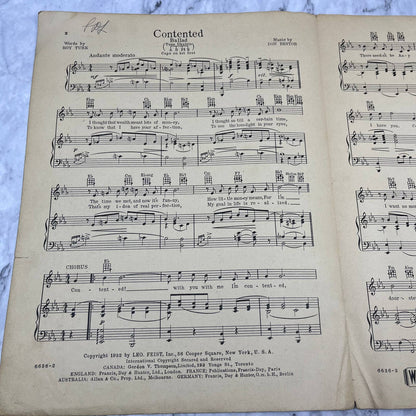 Vintage Don Bestor Contented Ballad Sheet Music 1932 TH5