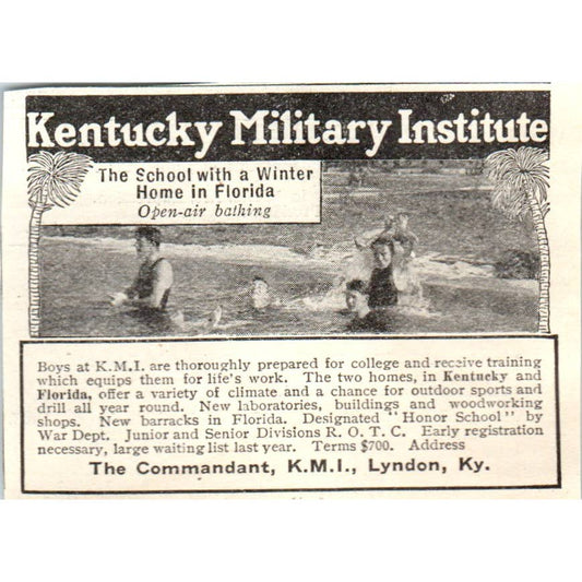 c1920 Harper's Magazine Ad - Kentucky Military Institute K.M.I. Lyndon KY EA3