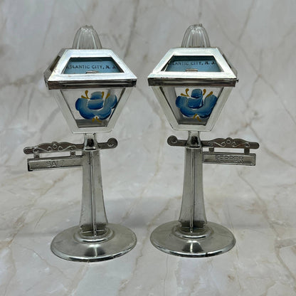 Celluloid Lamp Post Streetlight Salt Pepper Shakers Atlantic City NJ TC5-S1