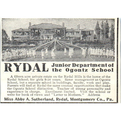 c1920 Harper's Ad - St. Mary's Hall Country School for Girls John Fearnley EA3-2