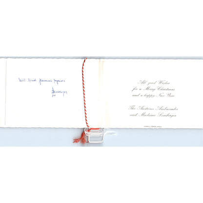 1960s Christmas Card from The Austrian Ambassador & Madame Lemberger B15