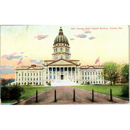 Kansas State Capitol Building 1911 Original Postcard TK1-P1