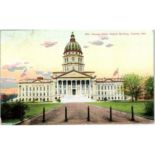Kansas State Capitol Building 1911 Original Postcard P3-3
