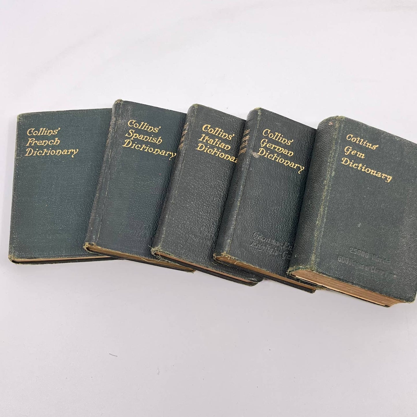 Antique Lot of 5 Collins Pocket Multilingual Dictionaries TF3