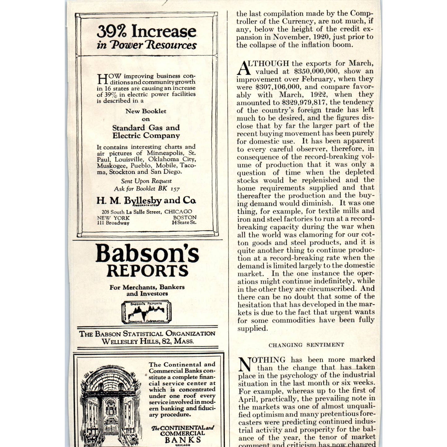 c1920 Harper's Magazine Ad - Barron's National Financial Weekly NY TF6-1