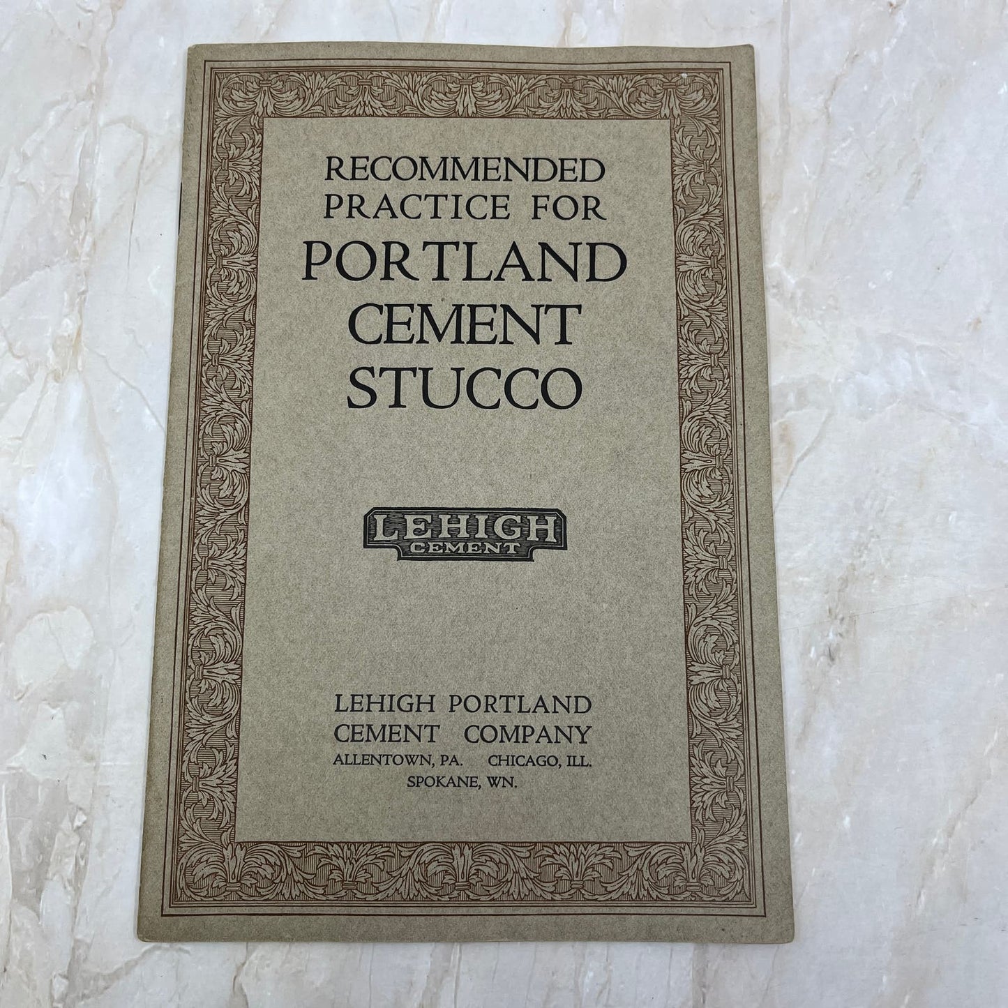 Recommended Practice Portland Cement Stucco Lehigh Portland Cement Booklet TJ9