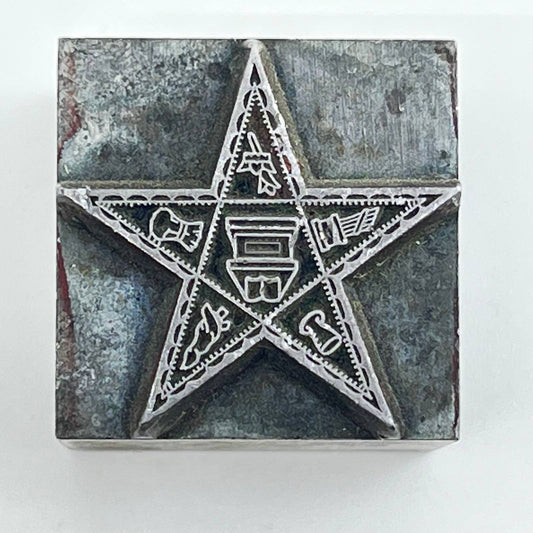 1920s Order of the Eastern Star Masonic Stamp Typeset Print Block 1” SC7-34